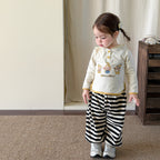 【73-110cm】星星連帽長袖 | 黃色針織開衫 | 條紋束腳褲