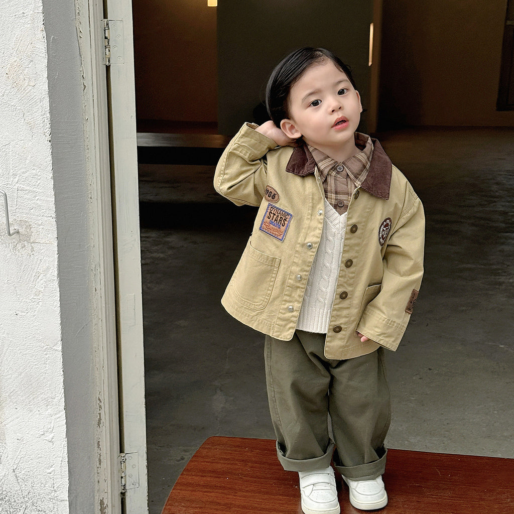 【73-110cm】韓版工裝風四件式套裝