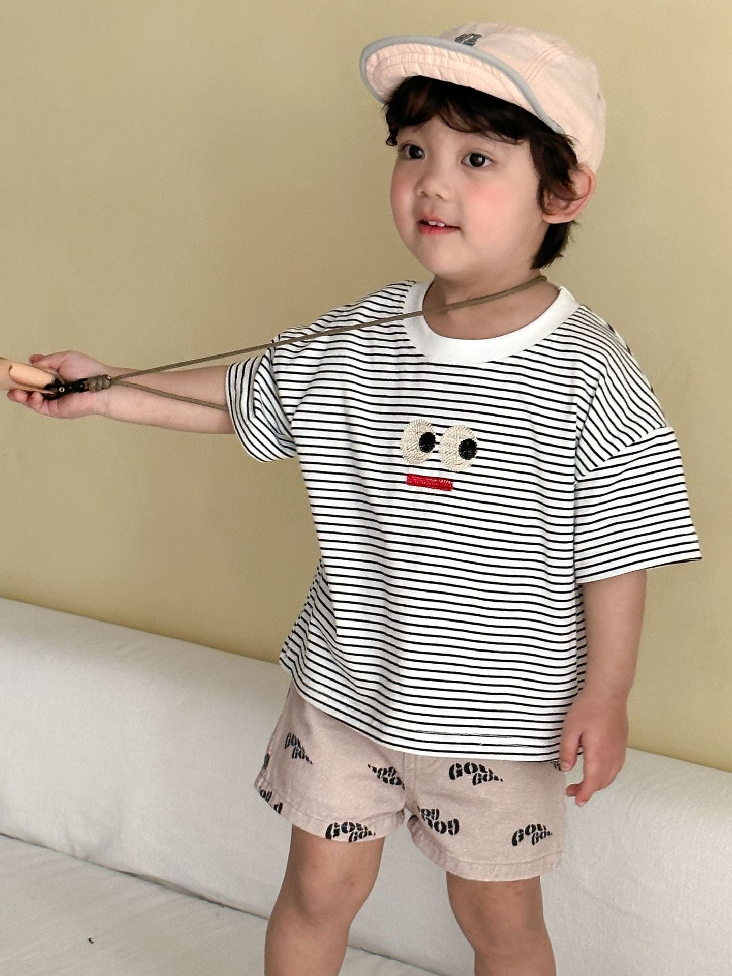 【80-150cm】表情條紋T