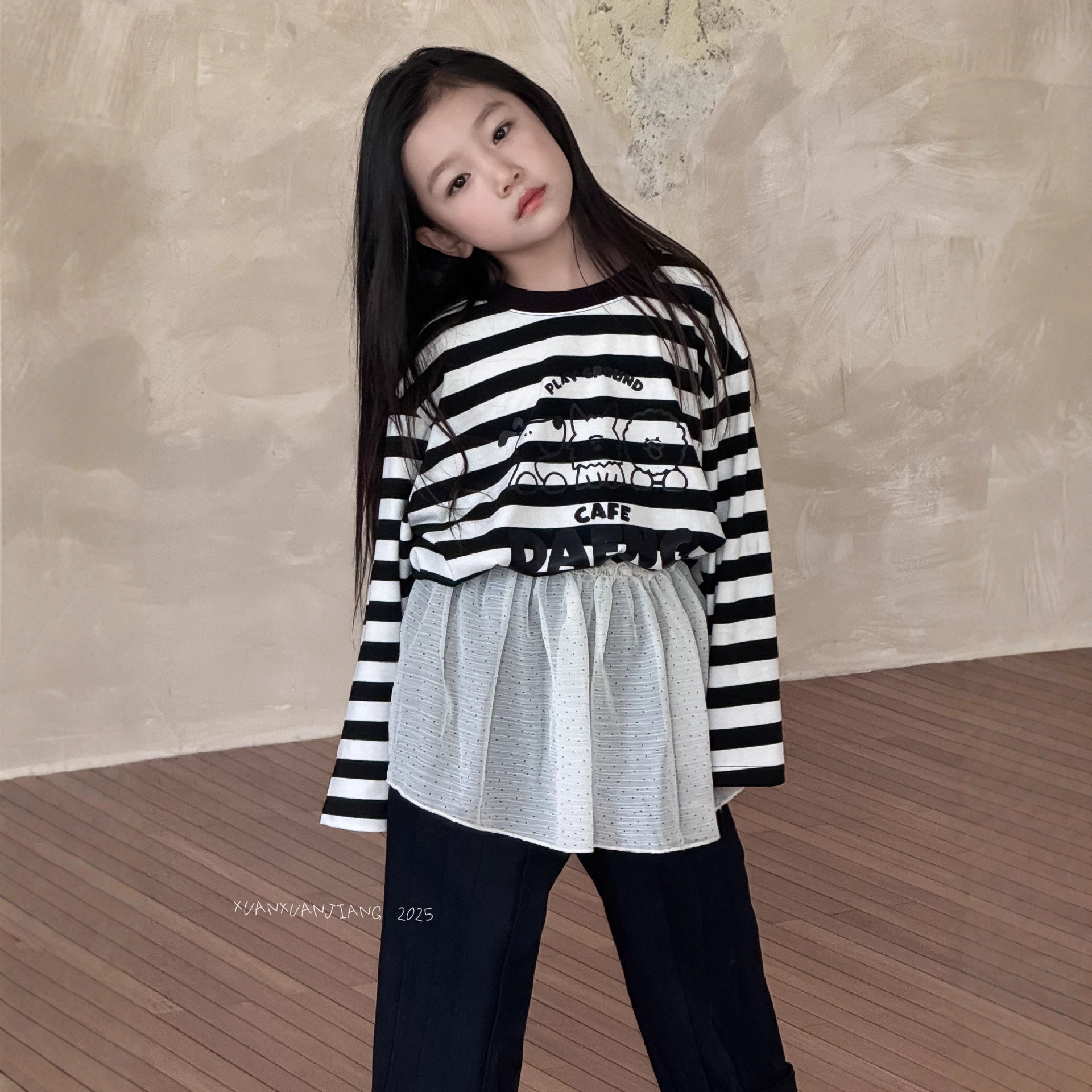 【現貨 150cm】條紋百搭圓領上衣