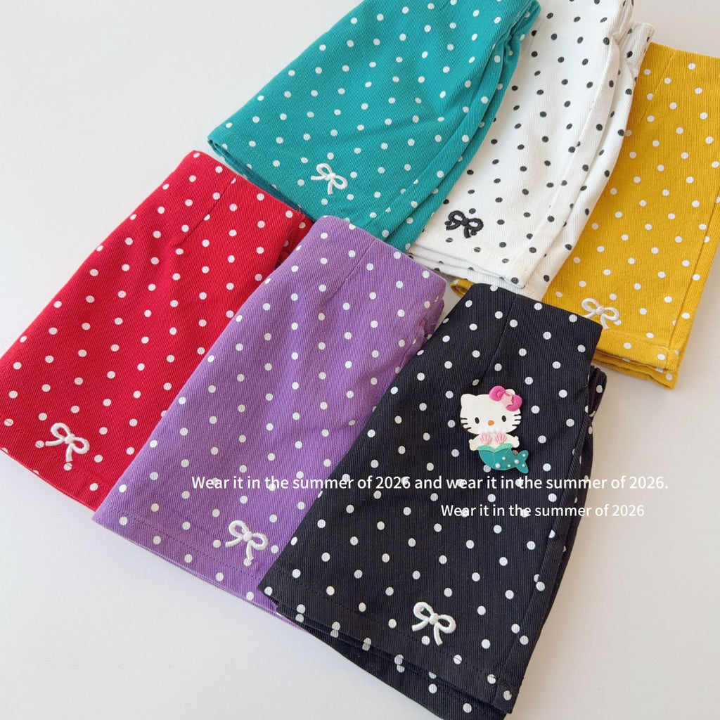 【90-150cm】辣妹高腰波點半身裙