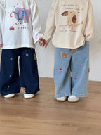 【80-150cm】可愛動物寬鬆純棉T恤