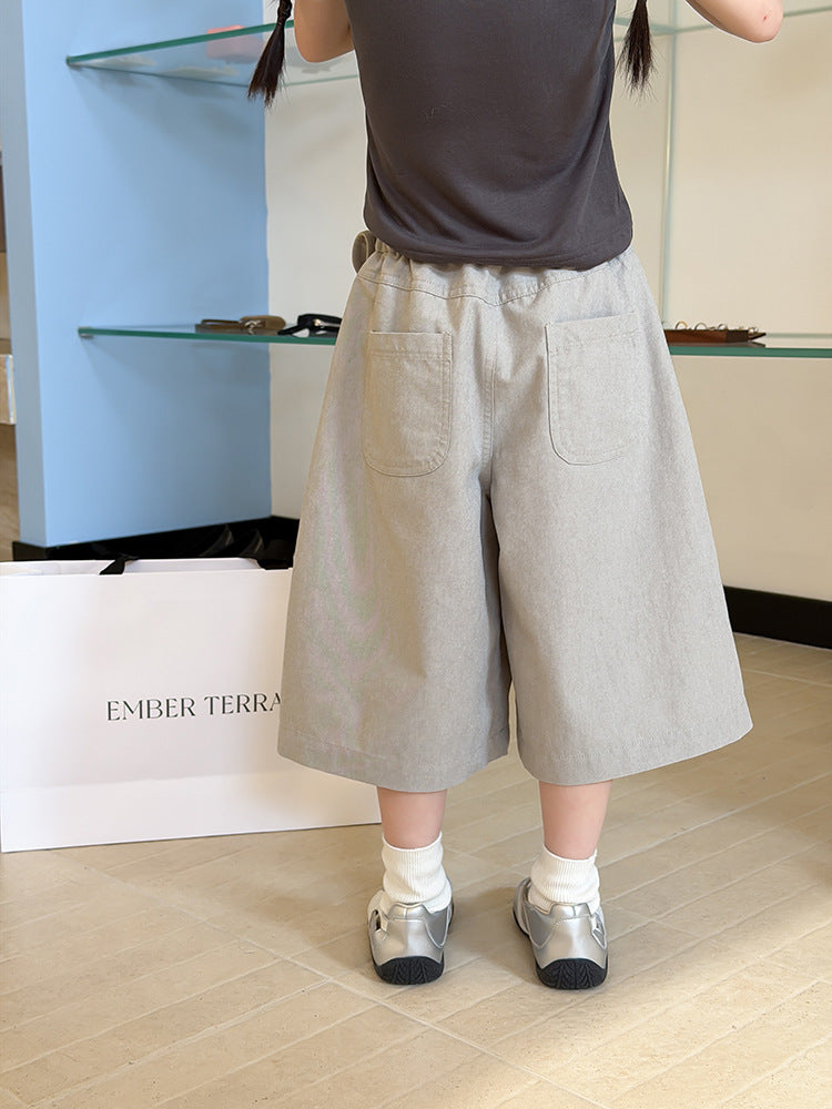 【100-170cm】工裝休閒七分褲