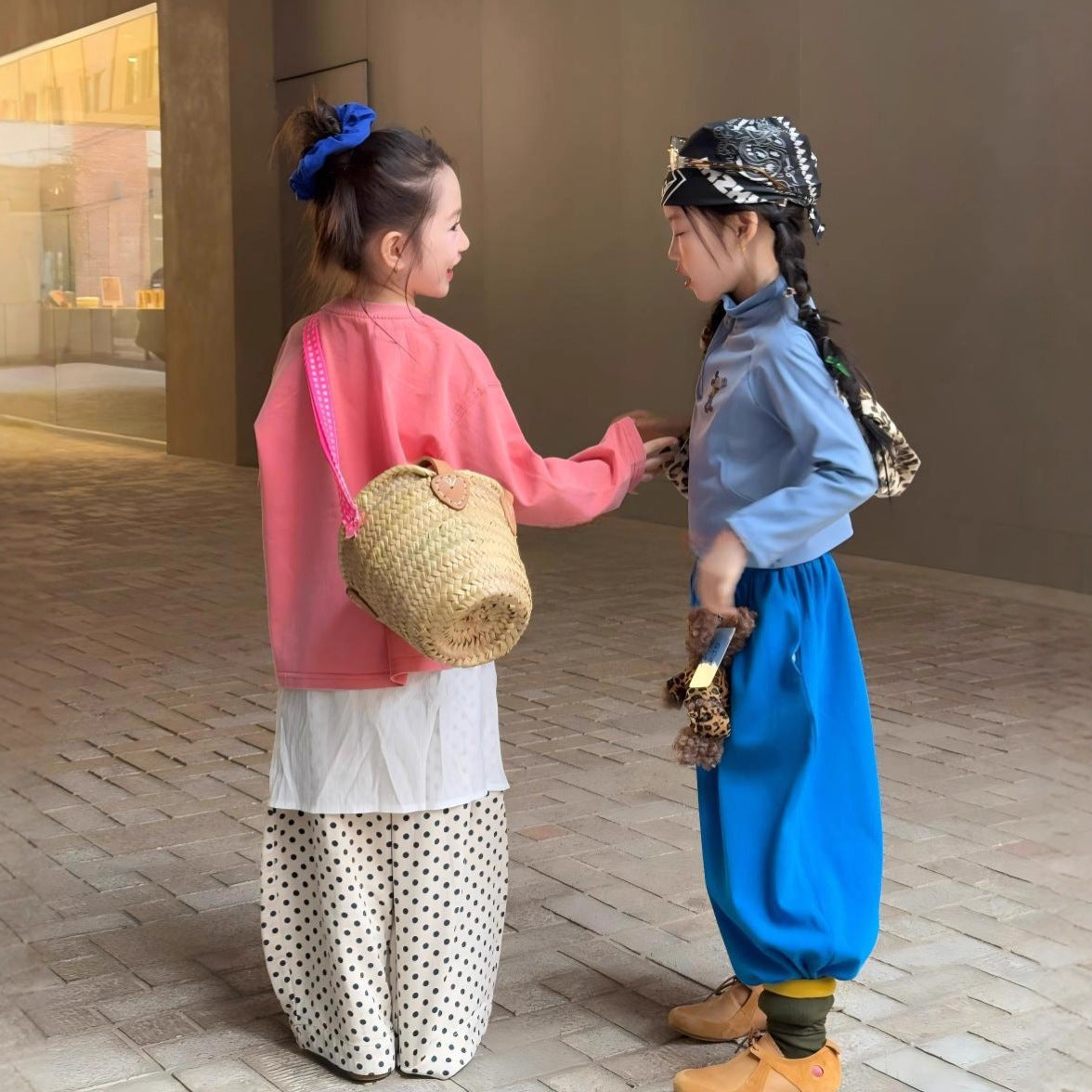 【90-140cm】米奇休閒T | 波點寬鬆闊腿褲