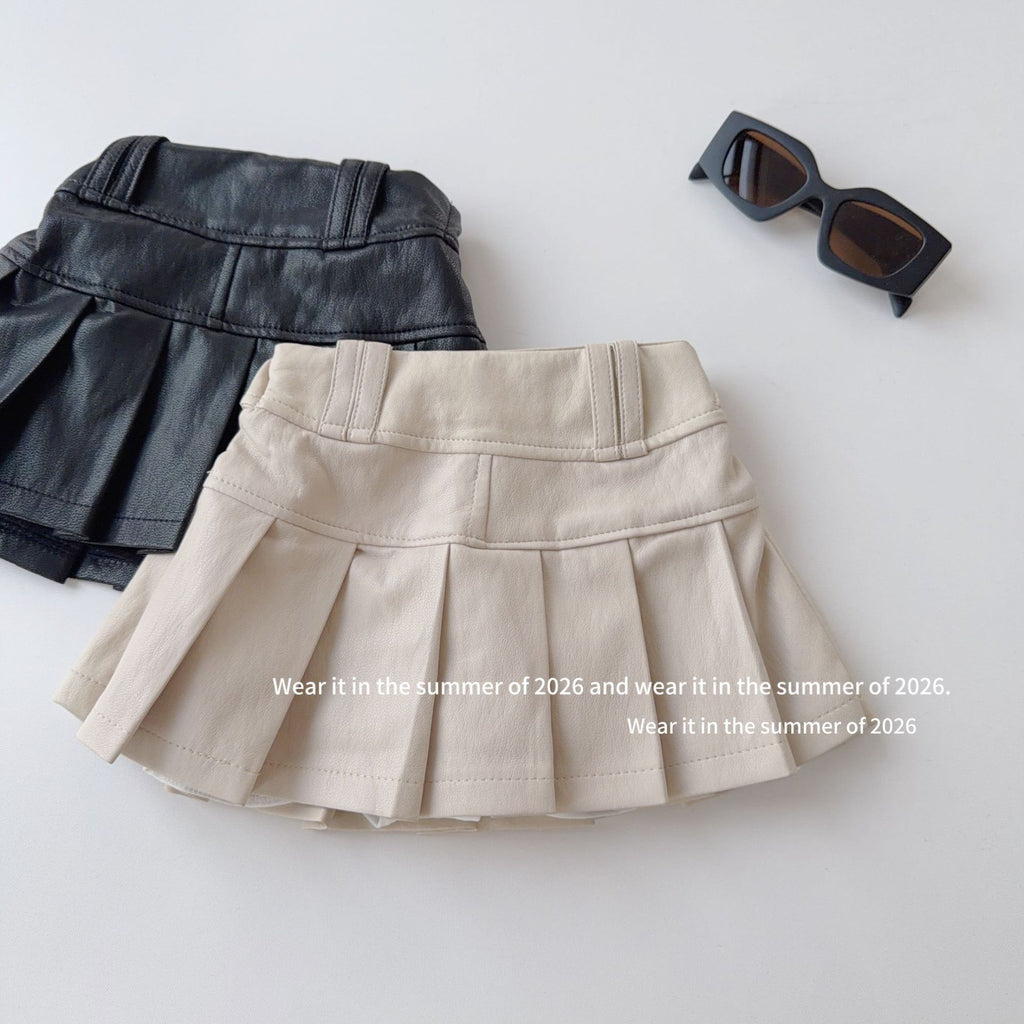【90-150cm】時尚軟皮褲裙
