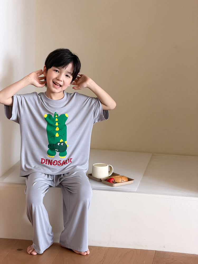 【100-170cm】4色-高彈卡通親膚莫代爾家居服套裝