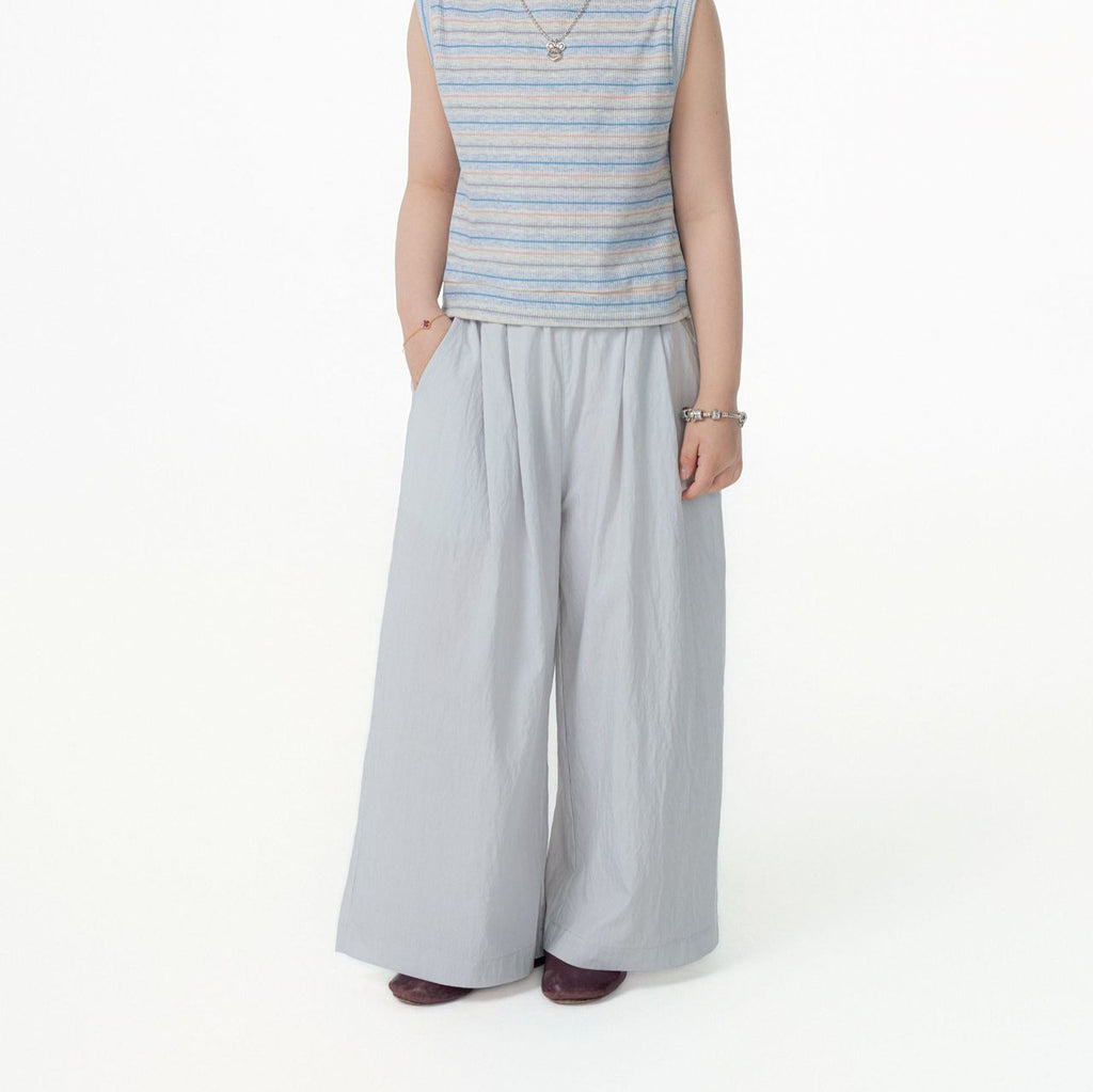 【90-150cm / M.L】【親子裝】日系梭織休閒闊腿褲