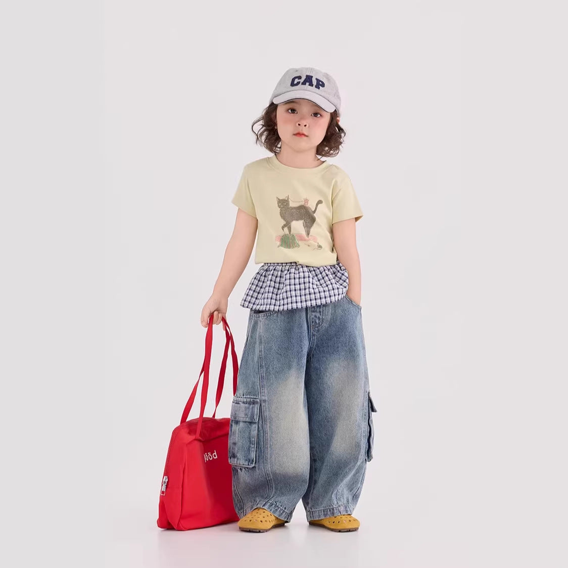 【90-150cm】高彈力修身貓咪打底衣