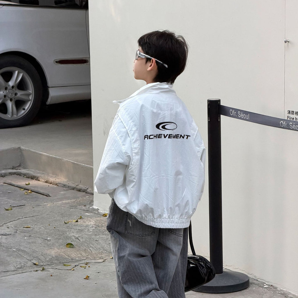 【90-160cm】韓版帥氣休閒戶外衝鋒衣外套