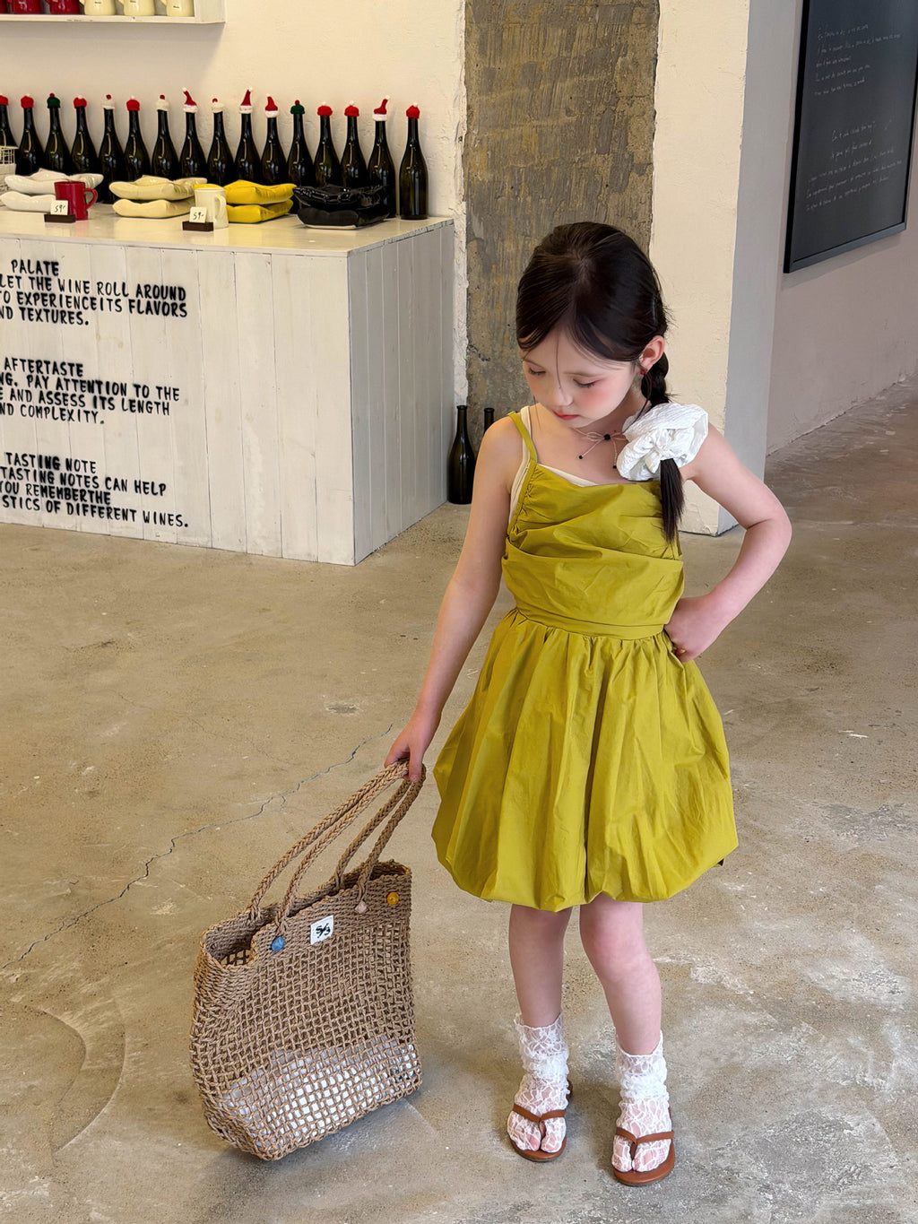 【100-160cm】韓版純色百搭背心裙兩件套