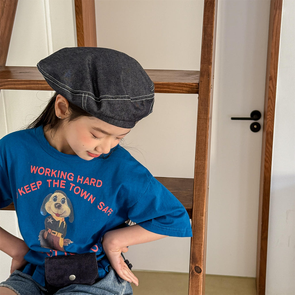 【80-130cm】韓版字母卡通印花T