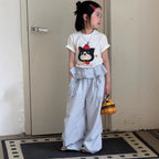 【120-160cm】韓版屁簾工裝褲