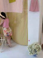 【90-140cm】坑條背心兒童彈性無袖上衣打底衫 | 印花半裙