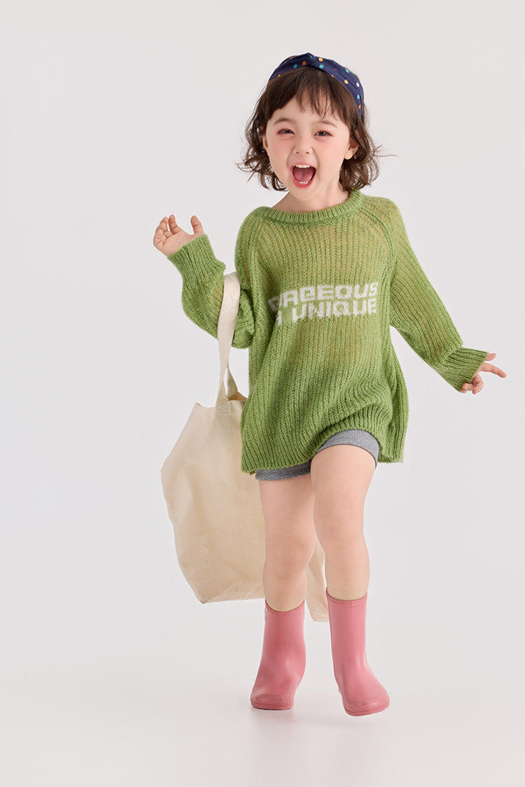 【90-150cm】度假風鏤空針織上衣