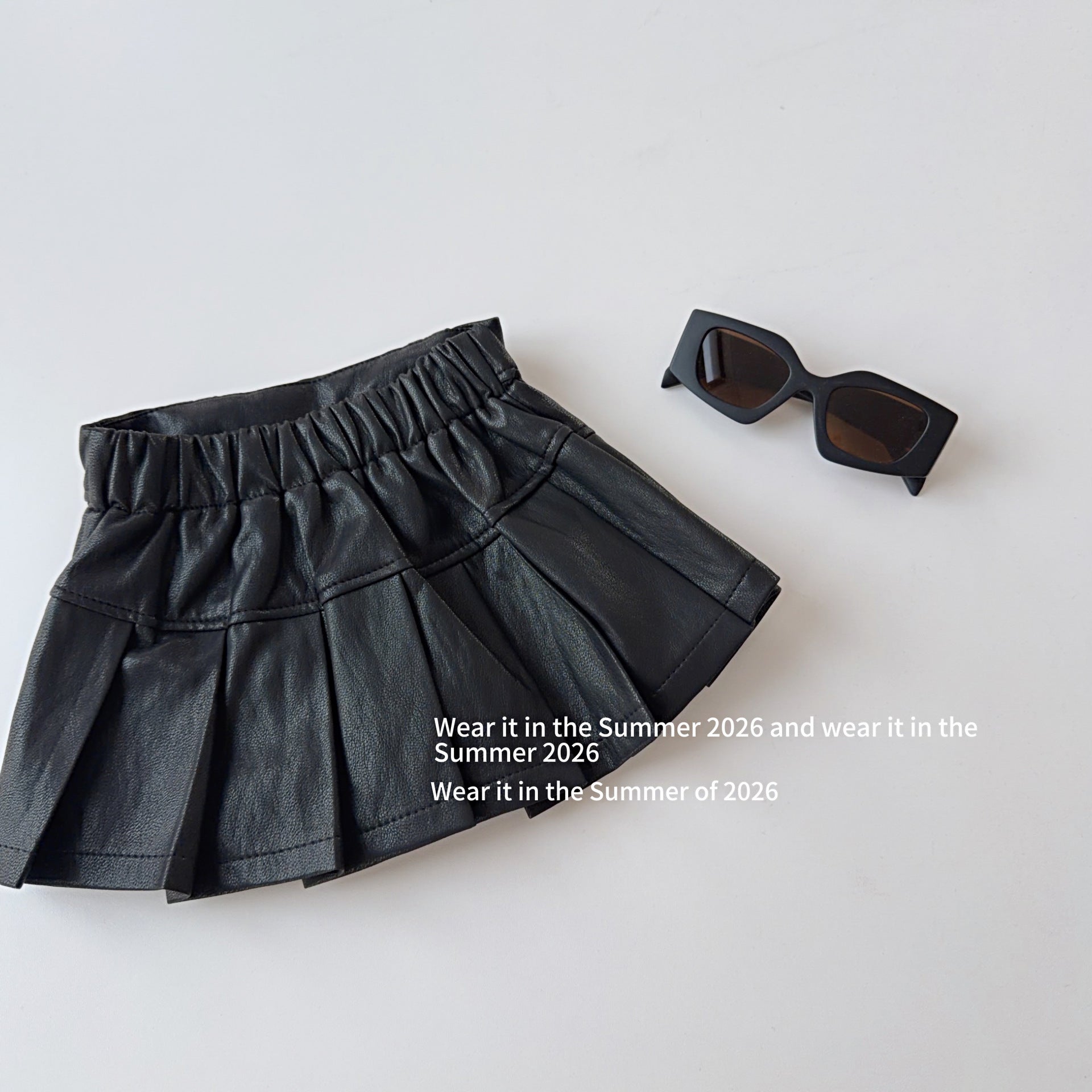 【90-150cm】時尚軟皮褲裙