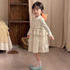 【90-140cm】波點荷葉邊棉布連身裙