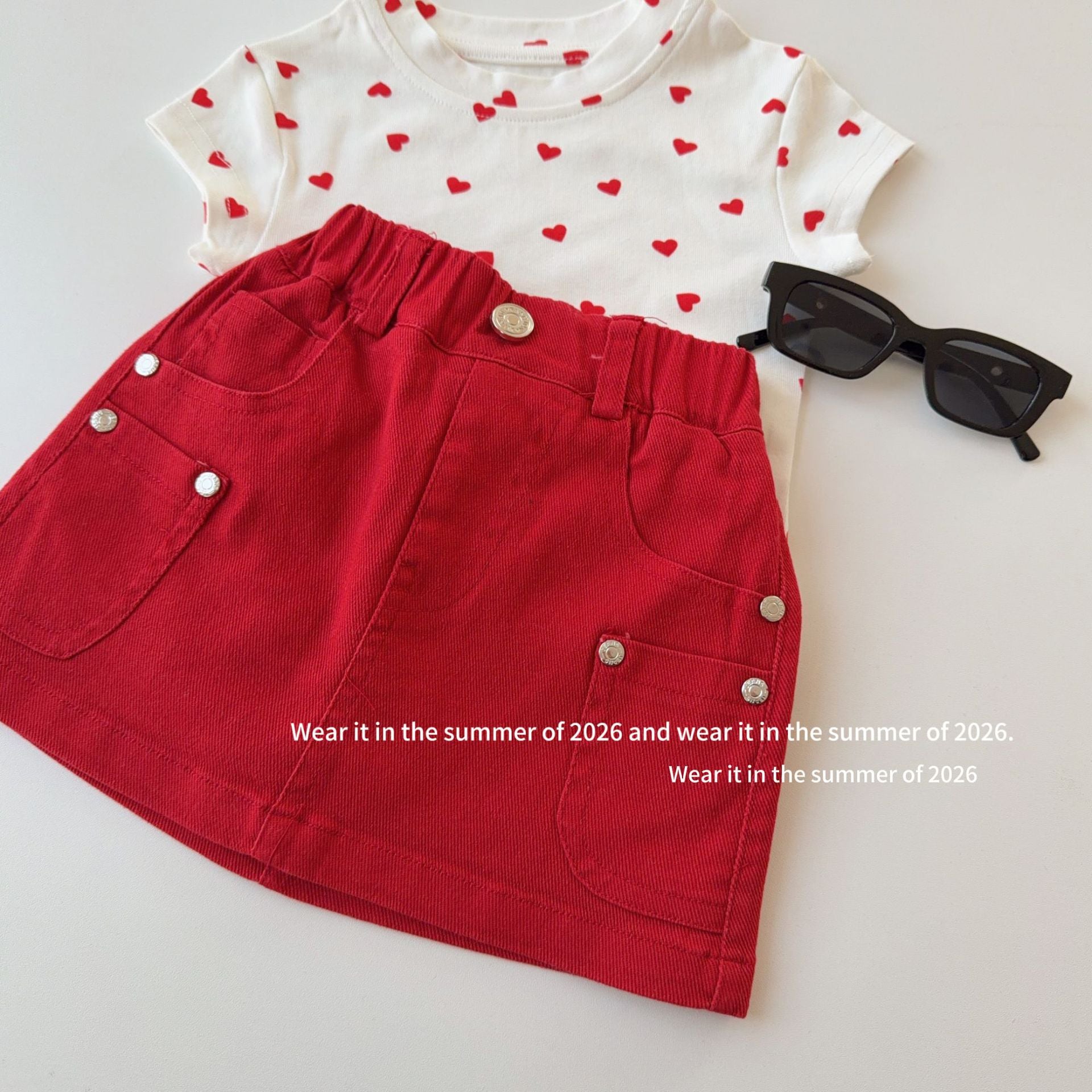 【90-150cm】鉚釘辣妹棉布短裙