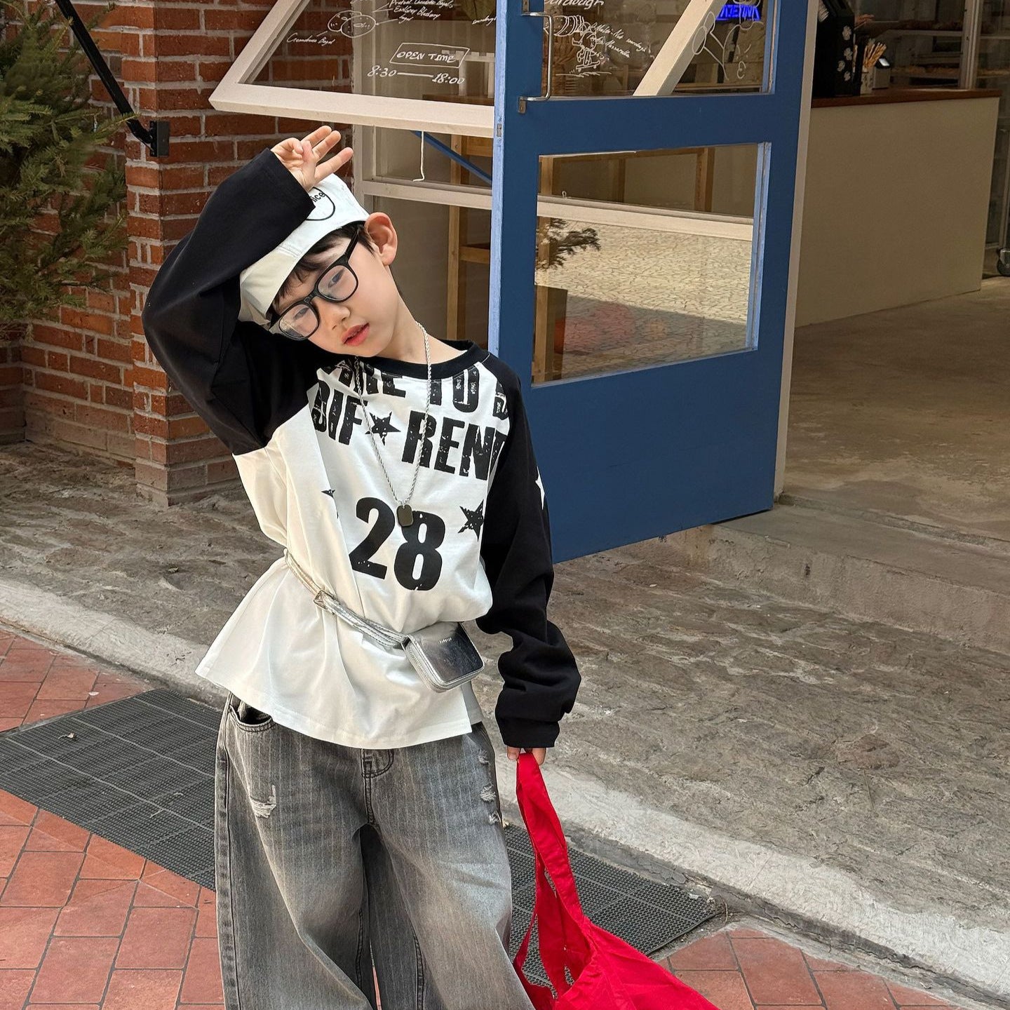 【90-160cm】插肩袖長袖T