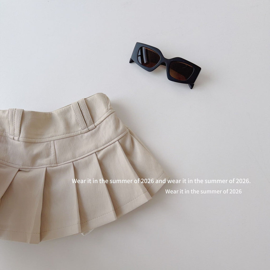 【90-150cm】時尚軟皮褲裙