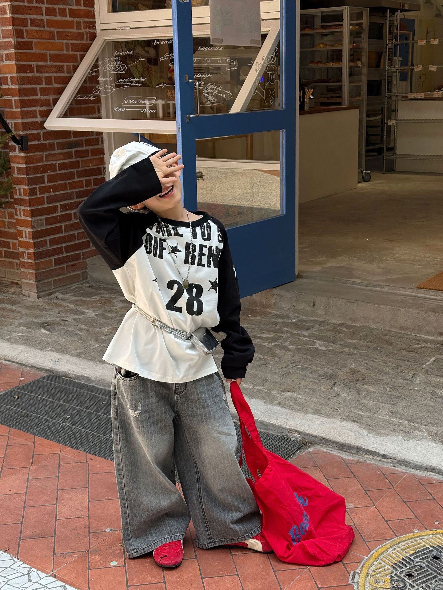 【90-160cm】插肩袖長袖T