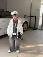 【90-160cm】韓版帥氣休閒戶外衝鋒衣外套