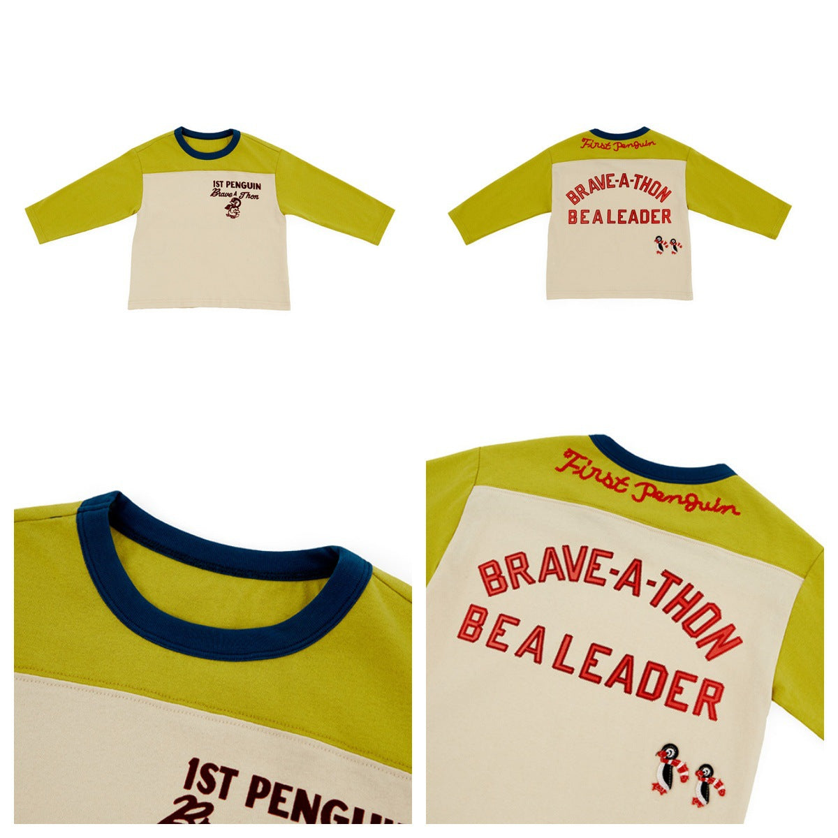 【90-150cm】日系拚色企鵝T