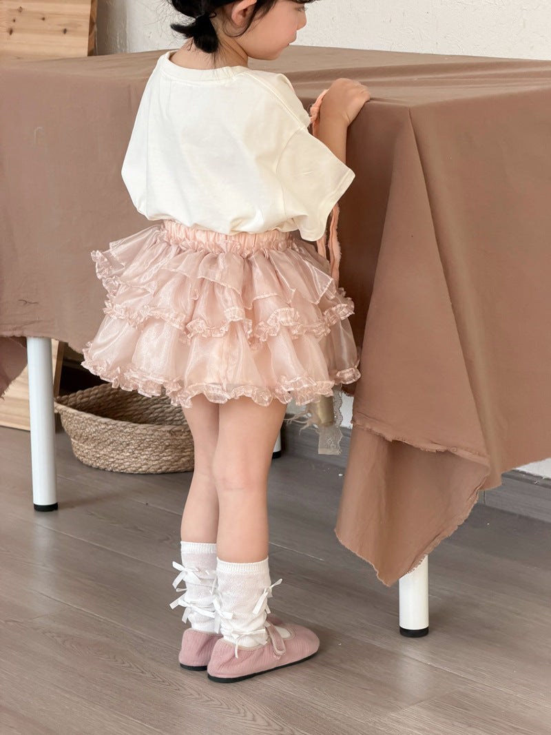 【90-140cm】珠光閃亮蓬蓬紗裙