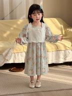 【90-140cm】罩衫吊帶棉布連身裙