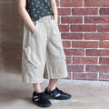 【100-170cm】立體口袋日系工裝七分褲