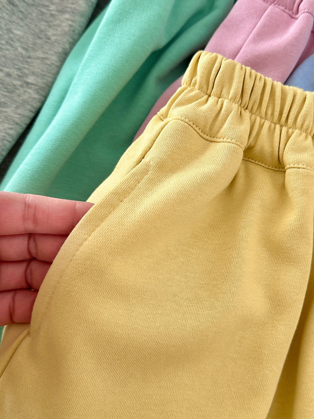 【100-160cm】純色抽繩兩穿百搭寬鬆褲