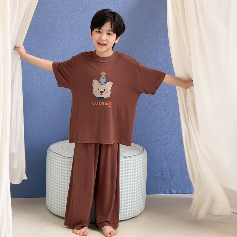 【100-170cm】4色-高彈卡通親膚莫代爾家居服套裝
