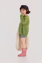 【90-150cm】度假風鏤空針織上衣