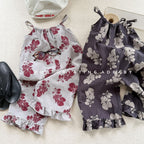 【80-130cm】2色-森系草莓吊帶連身褲