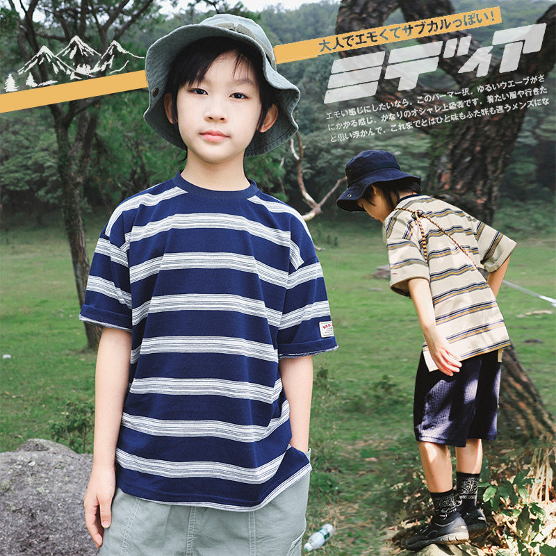 【100-170cm】山系條紋短袖