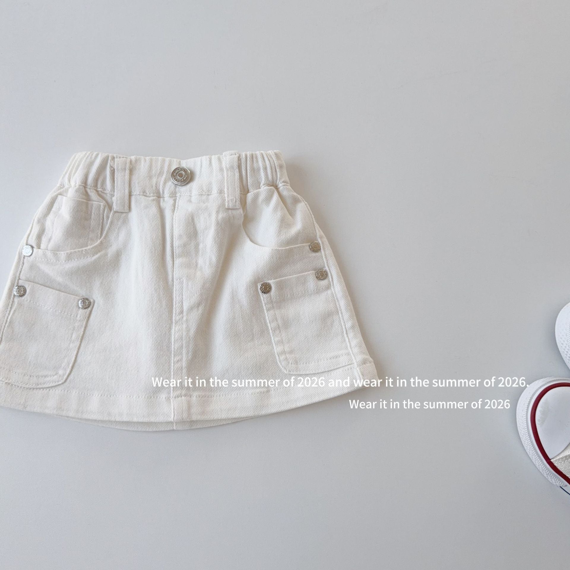 【90-150cm】鉚釘辣妹棉布短裙