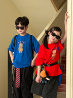 【100-160cm】簡約熊熊圓領上衣