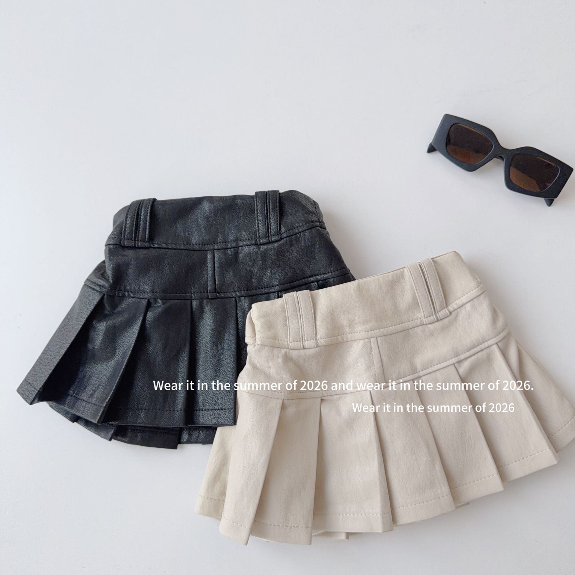 【90-150cm】時尚軟皮褲裙