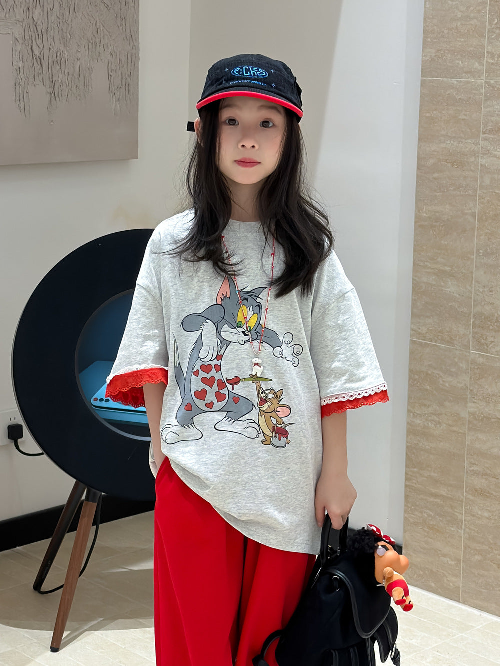 【100-160cm】湯姆貓圓領寬鬆上衣