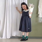 【100-170cm】韓系學院風復古格子娃娃領背心裙