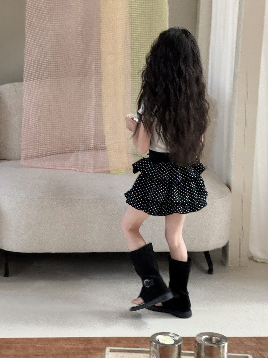 【100-150cm】圓點辣妹高腰蓬蓬裙