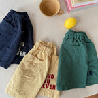 【80-130cm】韓版刺繡字母休閒五分褲