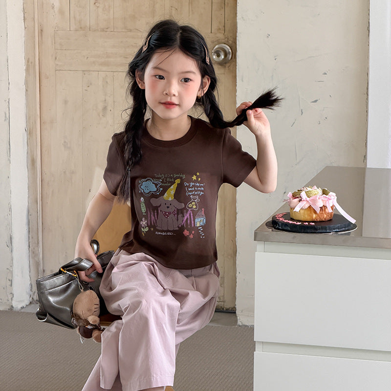 【100-170cm】舒適高彈卡通修身辣妹T