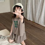 【80-130cm】2色-韓版清新小花休閒套裝