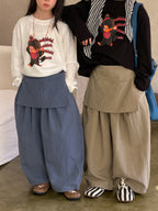 【100-160cm】字母圓領休閒寬鬆T