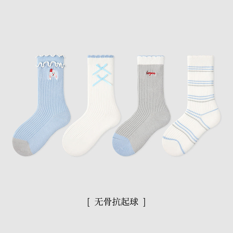 珍珠小兔中筒襪