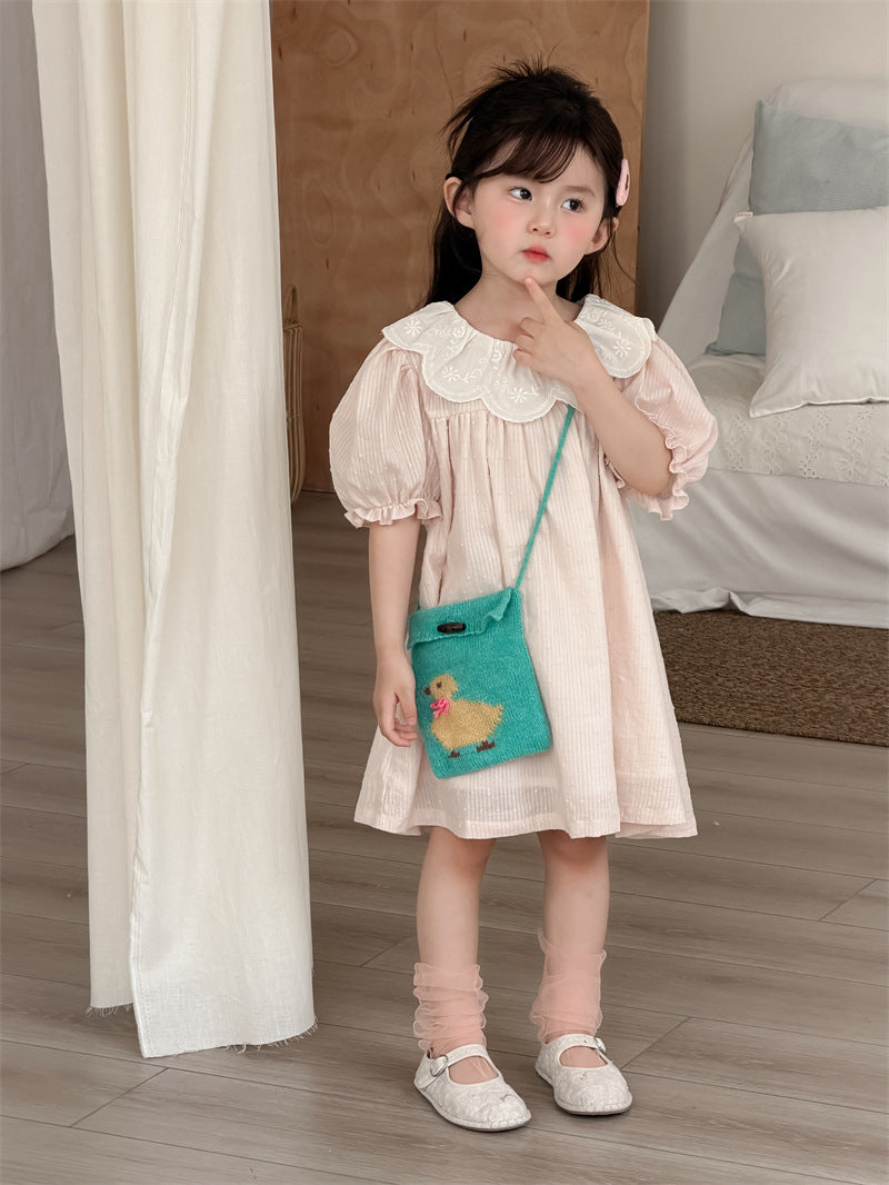 【80-130cm】甜美花邊領公主裙