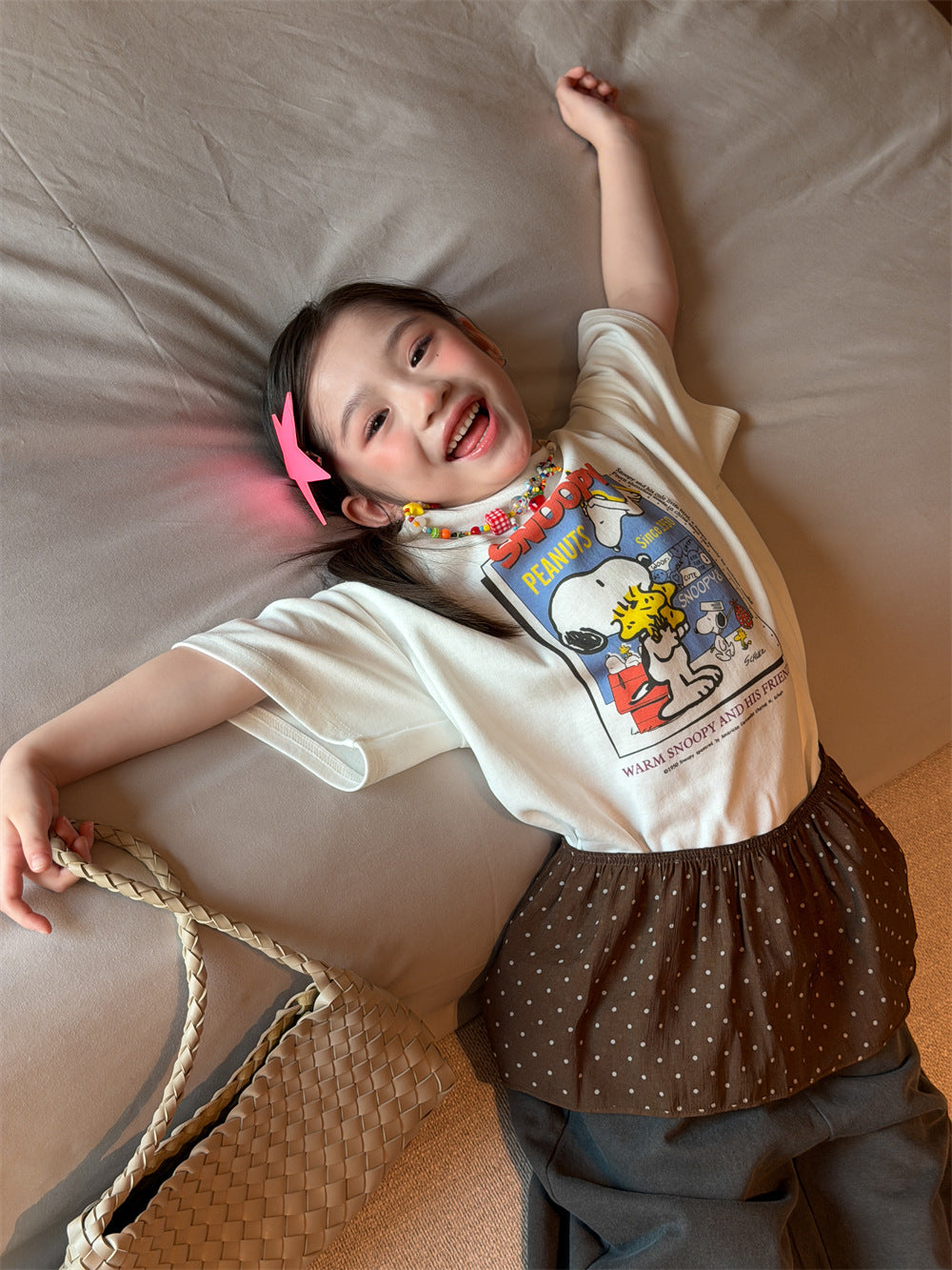 【90-150cm】韓版前後卡通印花圓領T