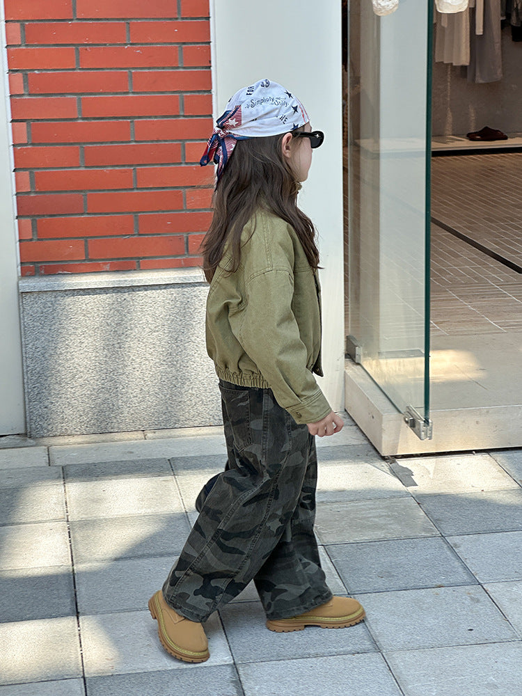 【現貨 160cm】韓版帥氣工裝機車夾克