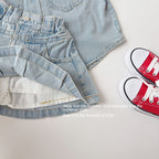 【90-150cm】牛仔短裙褲套裝