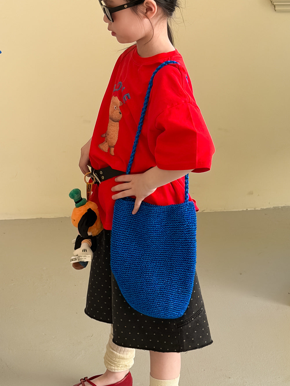 【100-160cm】簡約熊熊圓領上衣